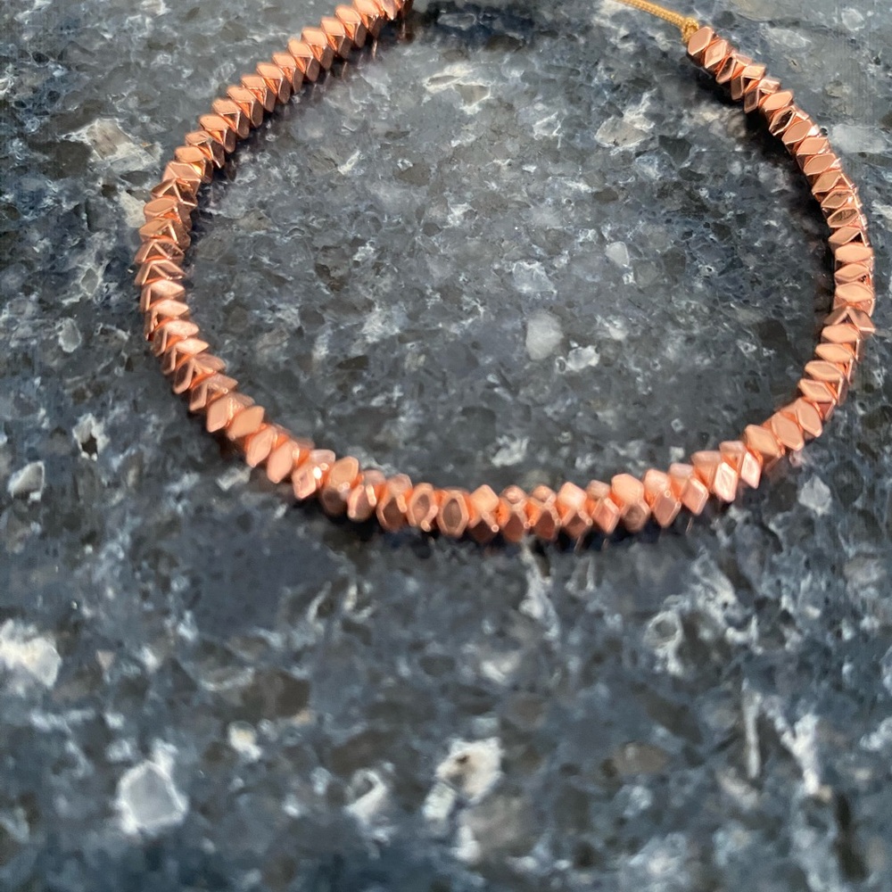 Delicate Rose Gold Faceted Bead Bracelet - Women's Jewelry